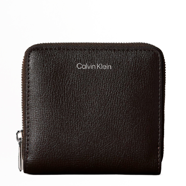 Calvin Klein Portefeuille zipp avec logo mtallis - U Grenat- Ref 54 €